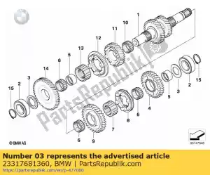 bmw 23317681360 vulplaat - 25x42x1,900 - Onderkant