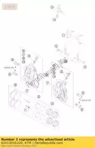 ktm 61013016100 brake caliper front r/s 06 - Bottom side