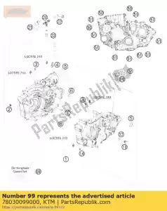 ktm 78030099000 conjunto de junta 450/530 exc 08 - Lado inferior