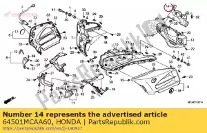 honda 64501MCAA60 cowl, center inner - Bottom side