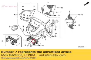 honda 66871MV4000 tuerca, capucha superior - Lado inferior