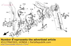 Aqui você pode pedir o mangueira l, fr brk sub em Honda , com o número da peça 45127MAT003: