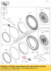 Here you can order the tube-tire,120/80-19(d) from Kawasaki, with part number 410220023: