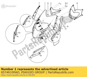 Piaggio Group 65746100AO voorste schild - Onderkant