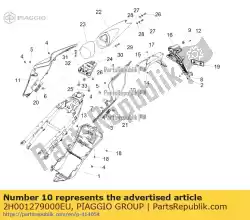 Qui puoi ordinare carenatura della coda verniciata grigia sinistra da Piaggio Group , con numero parte 2H001279000EU: