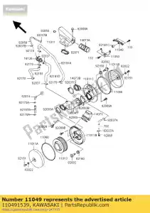 kawasaki 110491539 wspornik, filtr powietrza, prawy vn1500-d - Dół