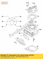 52330005100, KTM, cilinder 64mm 200'20 ktm egs exc mxc six sx sxs xc 125 200 1997 1998 1999 2000 2003 2004 2005 2006 2007 2008 2009 2010 2011 2012 2013 2014 2015 2016, Nieuw