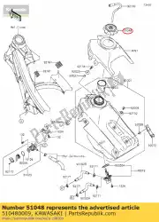 Aquí puede pedir tanque de tapa, combustible de Kawasaki , con el número de pieza 510480009: