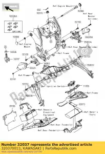 kawasaki 320370013 soporte-amortiguador zx1000-c - Lado inferior