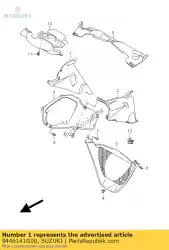 Ici, vous pouvez commander le capot, sous i auprès de Suzuki , avec le numéro de pièce 9446141G00: