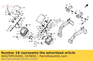 Honda 64425MCA000 couverture, l. poche - La partie au fond