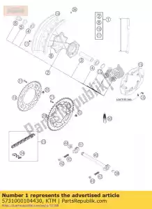 ktm 5731000104430 rueda trasera 5x17 - Lado inferior