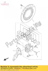 yamaha 5EAW00475000 zestaw uszczelek zacisku - Dół