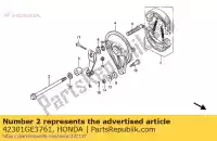 42301GE3761, Honda, eixo, rr. roda honda nsr  s f nsr50s 50 , Novo