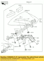 53065005435P, Kawasaki, sedile di copertura, c.l. verde kawasaki er6f  f er6n e er 6f abs 6n 650 , Nuovo