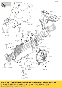 kawasaki 140930647499 01 tapa, radiador, izda, negro - Lado inferior