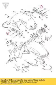 triumph T3205881 cercha perno / hd trx m8 x 30 - Lado inferior