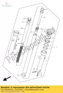 suzuki 5114026F01 tube, extérieur, l - La partie au fond