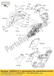 Qui puoi ordinare coperchio, lampada frontale, m. C. Grigio da Kawasaki , con numero parte 14092073451A: