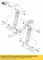 450140369, Kawasaki, ammortizzatore, per kvf750-a1 kawasaki kvf 750 2005 2006, Nuovo