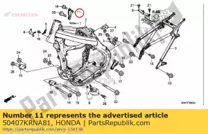 Honda 50407KRNA81 plaat, r. hoofd hanger - Onderkant