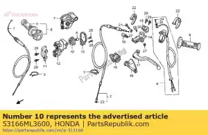 honda 53166ML3600 rouleau, câble d'accélérateur - La partie au fond