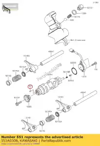 kawasaki 551A0308 pino-pino, 3x8 - Lado inferior