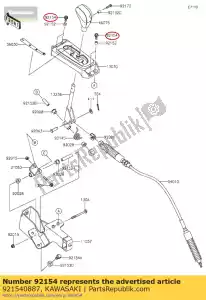 Kawasaki 921540887 parafuso, flangeado, 6x16 - Lado inferior