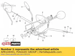 Piaggio Group AP8104491 prawe lusterko wsteczne - Dół