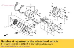 Qui puoi ordinare gomma, l. Copertina da Honda , con numero parte 11352MEL300: