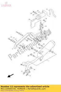 yamaha 901110680100 tornillo - Lado inferior