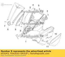 Qui puoi ordinare coperchio laterale scudo destro da Piaggio Group , con numero parte 655043: