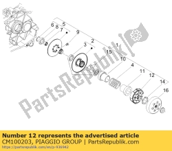 Aprilia CM100203, Centrifugal clutch assy, OEM: Aprilia CM100203