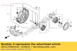 Honda 06422MBA000 falou conjunto c, rr. - Lado inferior