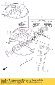 Suzuki 4410014J42YWC tanque, combustible - Lado inferior