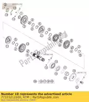 77333212100, KTM, engrenagem intermediária 2 g 30-t ktm sx sxs 450 505 2006 2007 2008 2009, Novo