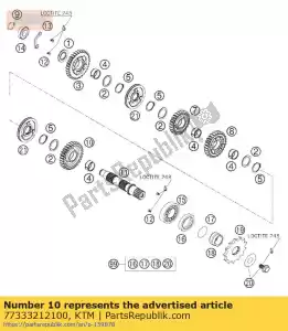 ktm 77333212100 engrenagem intermediária 2 g 30-t - Lado inferior