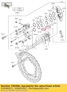 kawasaki 430480021 pinza de pistón zr800ads - Lado inferior