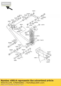 Kawasaki 450141229 schokbreker, rr - Onderkant