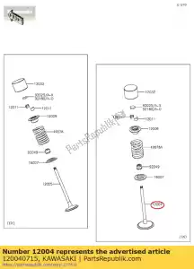 kawasaki 120040715 válvula de entrada zx1400fcf - Lado inferior