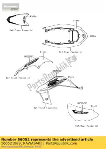 Kawasaki 560521989 marque, rr fender, kawasaki - La partie au fond