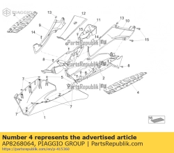 Aprilia AP8268064, Lh mat. schwarz, OEM: Aprilia AP8268064