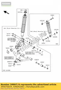 Kawasaki 390070054 arm-susp,rh - Bottom side