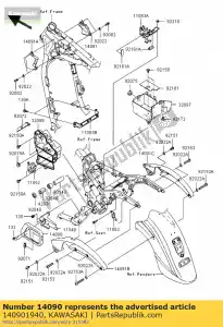 kawasaki 140901940 cubierta, regulador vn1500-d2 - Lado inferior