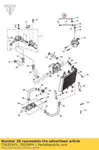 triumph T3620345 pipe, coolant, nom o/d 10x770 - Bottom side