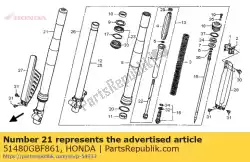 Aqui você pode pedir o garfo sub assy, ?? R f em Honda , com o número da peça 51480GBF861: