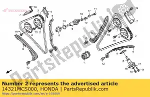 Honda 14321MCS000 tandwiel, cam (38t) - Onderkant