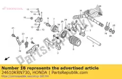 spindel comp., versnellingspook van Honda, met onderdeel nummer 24610KRN730, bestel je hier online: