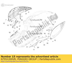 Piaggio Group 67551200VR linker achterspoiler terminal - Onderkant