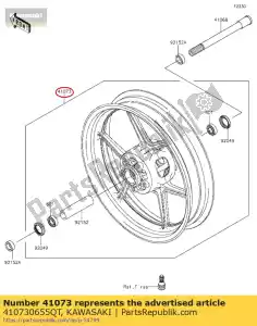 kawasaki 410730655QT wheel-assy, ??fr, g.black kle650ef - Lado inferior